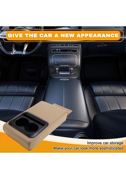 Araç Kol Dayama Kutusu Ped Yorgunluk Karşıtı Dirsek Destek Ped Arka Koltuk Bardağı Tutucu Depolama Bej ile Evrensel Merkezi Kolçak Ped (Yurt Dışından) fırsatları
