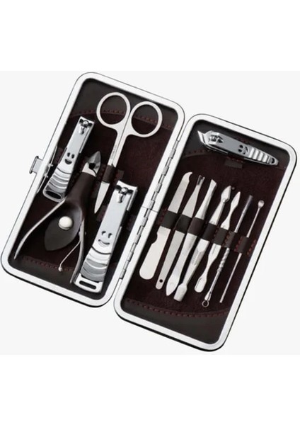 Çantalı Tırnak Makası Cımbız Törpü 12 Parça Manikür Pedikür Seti fiyatları