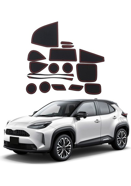 Toyota Yaris Cross 2021 2022 Aksesuarlar Için 17 Adet Kapı Yuvası Pedi Içi Kaymaz Önleyici Anti Bardak Tutucu Ekler (Yurt Dışından) fırsatları