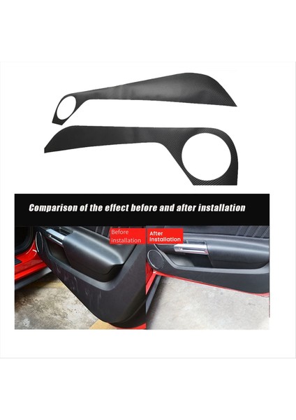 1pair Kapı Paneli Anti Kick Pad Stickers Ford Mustang Için Trim Koruyucu Film 2015-2024 Siyah Karbon Fiber Çıkartma Kapağı (Yurt Dışından) modelleri