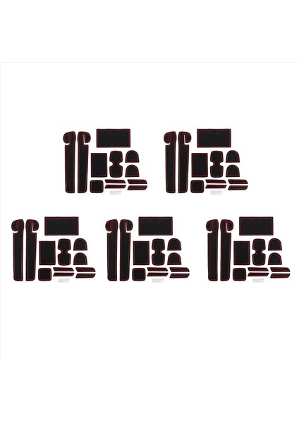 Suzuki Swift 2018 Için 60PCS Slip Anti-Slip Slip Slip Olmayan Kauçuk Kupa Tutucu Çıkartma Kapısı Yuvası Yuvası Pad Kapı Groove Mat-Kırmızı (Yurt Dışından)