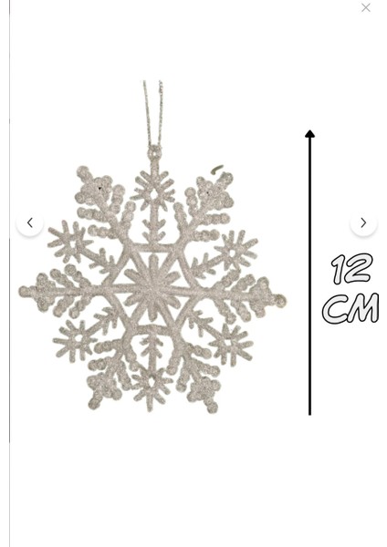 Beyaz Kar Tanesi Parlak Simli 3 Adet 12 cm Yılbaşı Süsü fiyatları