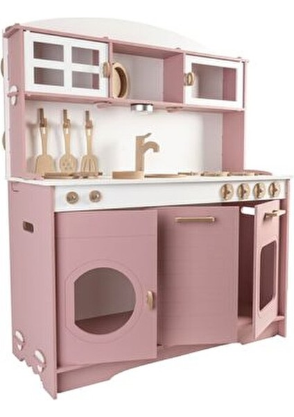 Ahşap Çocuk Mutfak Seti 1 LED 3 Yaş İçin Eğitici Oyuncak Malzeme Özellikleriyle fırsatları