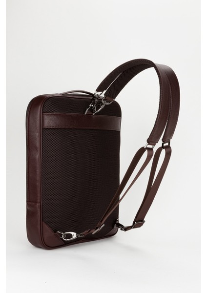 %100 Hakiki Deri 15,6 Inç Laptop & Evrak Çantası Sırt Çantası