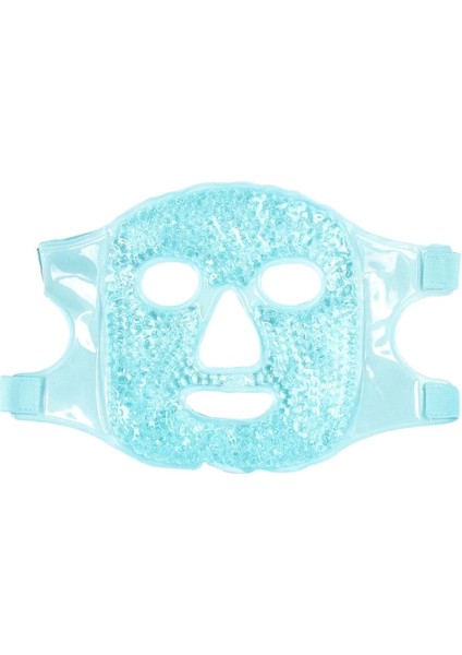 Terapi Jel Yüz Maskesi Soğuk ve Sıcak Boncuklu Ayarlanabilir Maske (Mavi)