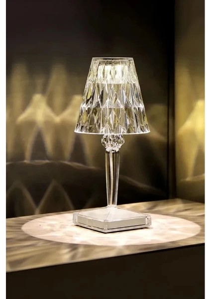 Kristal Abajur LED Kumandalı ve Dokunmatik Masa Lambası