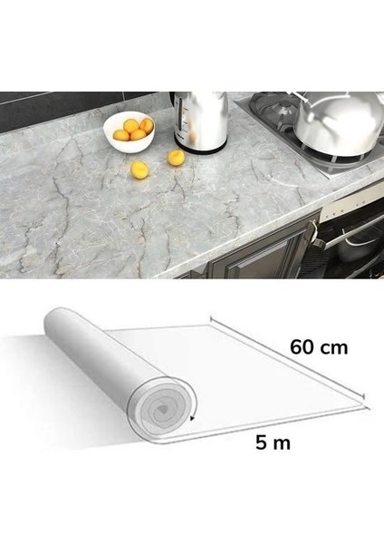 5mt x 60 cm Mermer Desenli Masa Tezgah Mutfak Su Geçirmez Yapışkanlı Folyo Sticker fırsatları