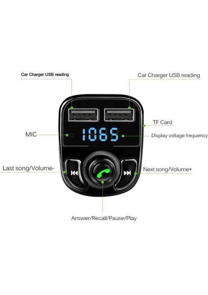 Carx8 Bluetooth Araç Kiti Fm Transmitter