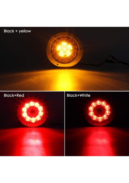 2pcs 4 Inç Yuvarlak Kamyon Römorku LED Kuyruk Durma Fren Lambaları Kırmızı ve Kehribar Park Turu Sinyal Işıkları Kamyon Rv Römork Kampçı Tekne Karavan Vb (Yurt Dışından) fiyatları