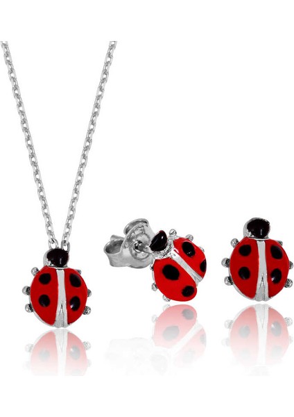 925 Ayar Gümüş Uğur Böceği Set ST1160046 (972972)