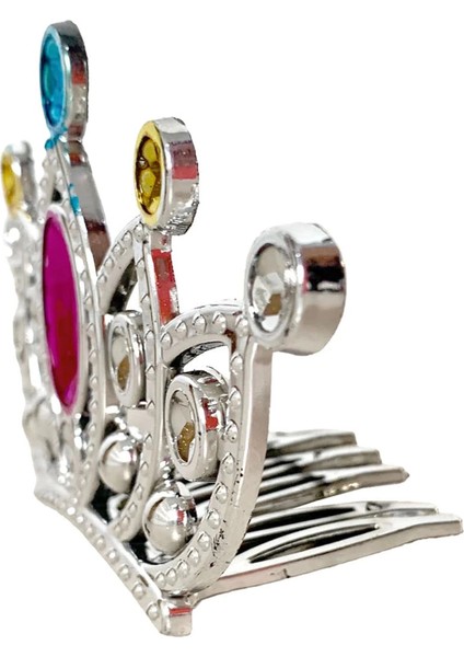 Gümüş Renk Taraklı Model Prenses Kraliçe Tacı 2 No 12X7 cm fırsatları