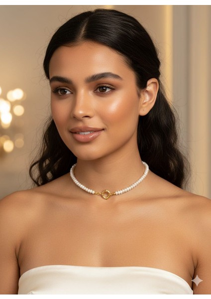 Sertifikalı Doğal Gerçek 5A+ Kalite Inci Rondel Kesim - Altın Kaplama Gemici Kilit