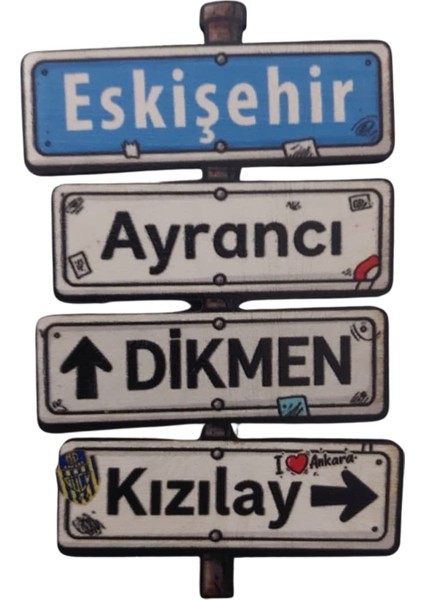 Ankara Kızılay Tabelası Buzdolabı Magneti – Eskişehir Ayrancı Dikmen Kızılay Yön Levhası Magnet fırsatları