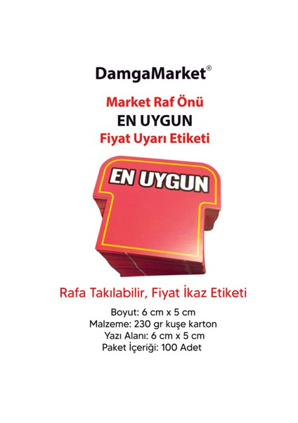 Kırmızı En Uygun Etiketi Kartı Market, Mağaza, Bakkal, Raf ve Etiketi 6X5CM 100'LÜ Paket modelleri