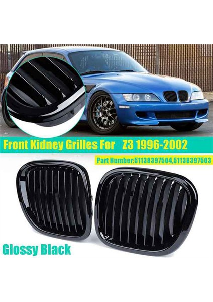 Bmw Z3 Convertible Coupe 1996-2002 Için Araba Parlak Siyah Ön Başlıklı Böbrek Izgara Mesh Forts Racing Izgaralar 1996-2002 (Yurt Dışından) indirimleri