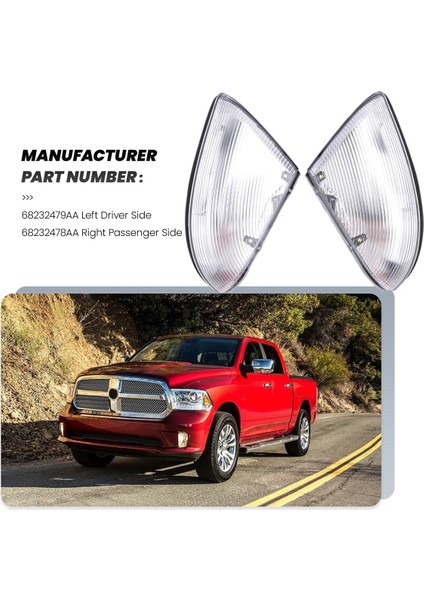 1 Çift Dikiz Aynası Işık Dönüş Sinyal Lambası Dodge Ram 1500 2500 3500 4500 5500 2014-2018 68232479AA 68232478AA (Yurt Dışından) fiyatları