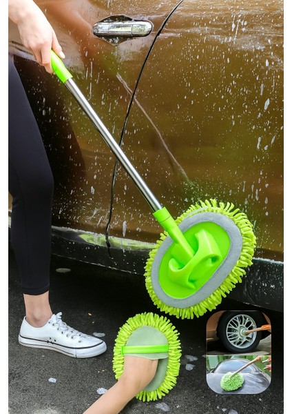 Teleskopik Mikrofiber Oto Yıkama Mop – Araba Yıkama Fırçası +1 Yedek Bez Hediye indirimleri
