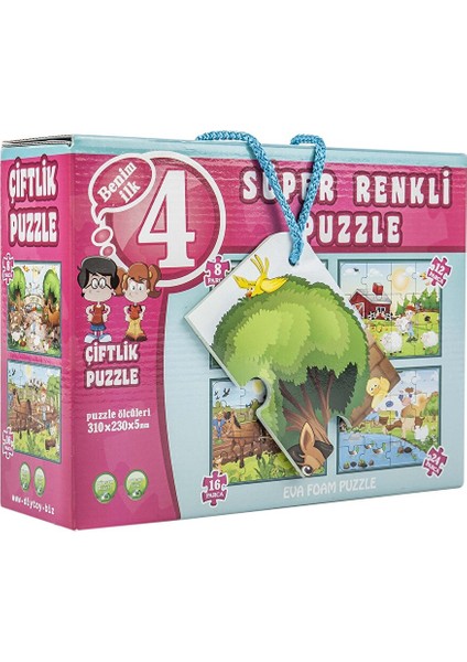 Dıy Toy Çiftlik Süper Renkli Puzzle 4 Adet Puzzle fiyatları