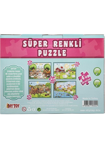 Dıy Toy Çiftlik Süper Renkli Puzzle 4 Adet Puzzle modelleri