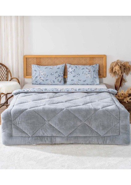 Çift Kişilik Çift Taraflı Welsoft Silikon Yorgan 195X215 + 2 Adet Yastık Kılıfı
