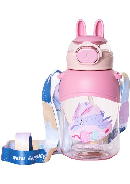 Pipetli Su Matarası 650 ml Pembe (4 Adet)