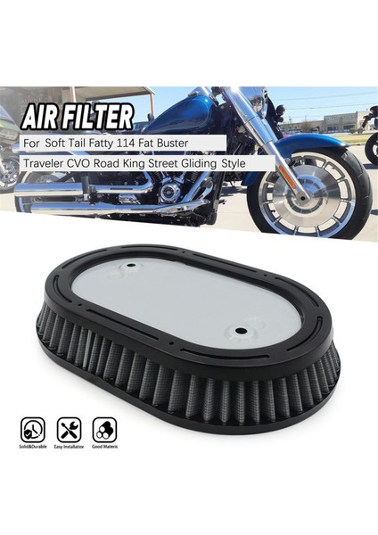 Harley Softail Fat Boy Street Bob Touring Road King Için Motosiklet Hava Filtresi Hava Emme Filtre Elemanı (Yurt Dışından) fırsatları