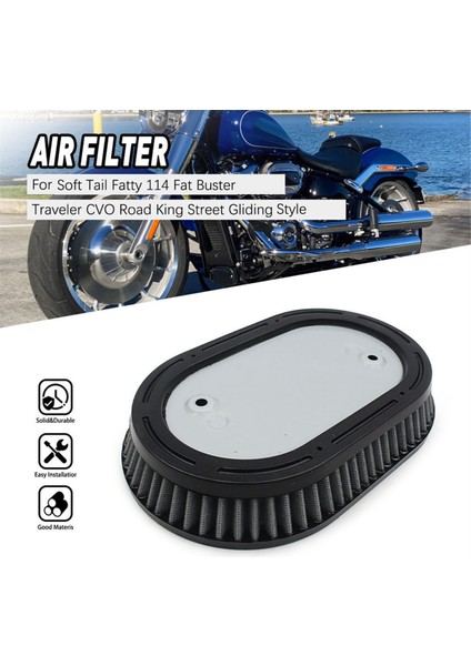 Harley Softail Fat Boy Street Bob Touring Road King Için Motosiklet Hava Filtresi Hava Emme Filtre Elemanı (Yurt Dışından) indirimleri