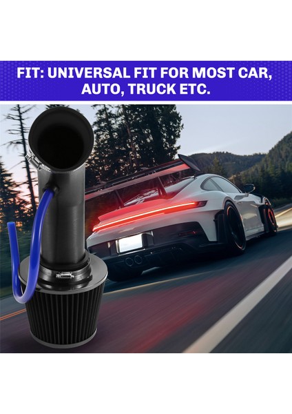 76MM/3 Inçlik Araba Hava Filtresi Giriş Borusu Sistemi Türbini Indüksiyon Kiti Alüminyum Evrensel Kamyon Aksesuarları Siyah (Yurt Dışından) indirimleri