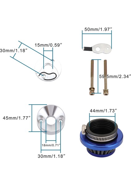 44MM Motosiklet Hava Filtre Temizleyici Kiti Atv Atv Off-Road Aracı Evrensel Atvs Dörtlü Aksesuarlar Enduro (Yurt Dışından) fiyatları