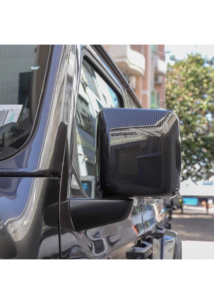 2pc Siyah Karbon Fiber Dış Sağ ve Sol Yan Kapı Ayna Kapağı Trim Aksesuarları Jeep Wrangler Jl 2018 (Yurt Dışından) indirimleri