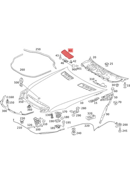 1paır Araç Kounu Üst Henç Grılle Trim Kapak Mercedes Için Parlak Siyah Benz W221 W251 2007-2013 A221800205 A2218800305 (Yurt Dışından) fiyatları