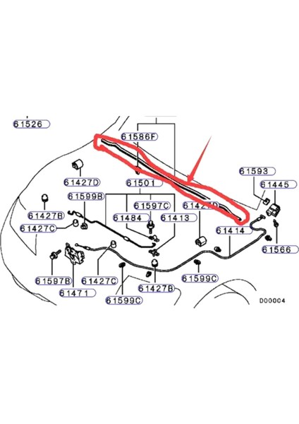 Mitsubishi Montero V75.77W Uzunluğunda Vagon 2000-2006 Arka Kaput Havalı Conta Şeridi MR437091 (Yurt Dışından) indirimleri