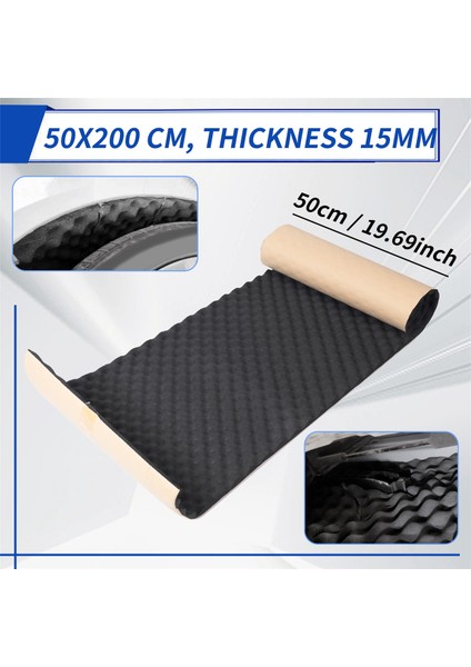 Araba Sesi Deading Mat 50X200CM Motor Köpük Pamuk Sticker Gürültü Nemlendirici Yalıtım 15MM Kalın (Yurt Dışından) fırsatları