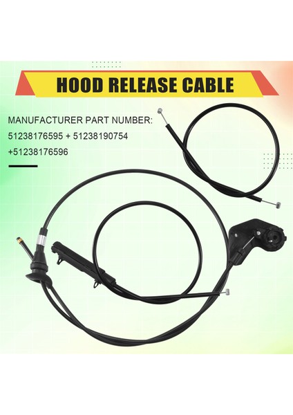 3pcs Motor Bowden Kablo Kaputu Serbest Bırak Teli Bmw E39 525I 530I 51238176595 51238190754 51238176596 (Yurt Dışından) fırsatları