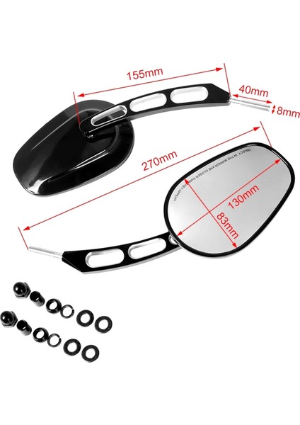 8mm Ayarlanabilir tosiklet Geniş Görünüm Harley Road Ki (Yurt Dışından) indirimleri