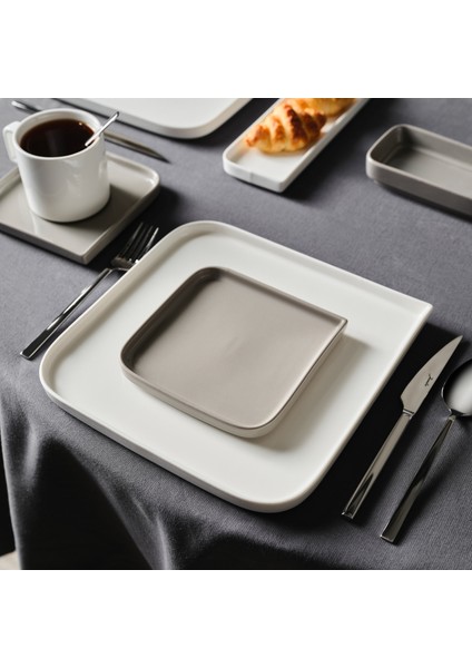Quadro White 27 Parça Kahvaltı Seti 6 Kişilik Porselen Dikdörtgen Tasarım modelleri
