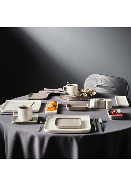 Quadro White 27 Parça Kahvaltı Seti 6 Kişilik Porselen Dikdörtgen Tasarım fırsatları