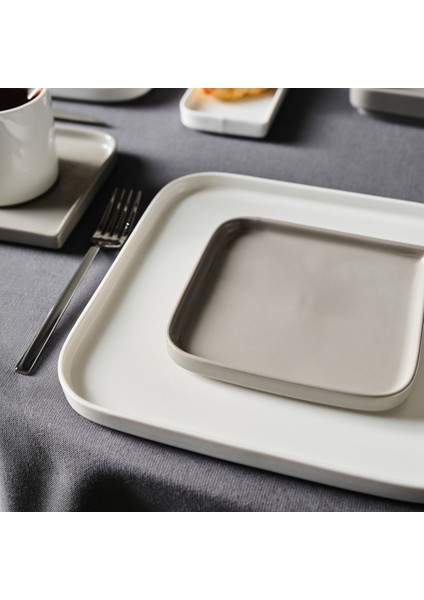 Quadro White 27 Parça Kahvaltı Seti 6 Kişilik Porselen Dikdörtgen Tasarım indirimleri