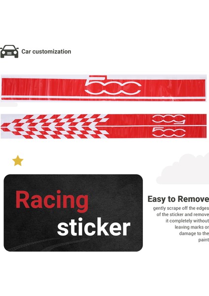 1 Set Araba Kaputu Kaput Çıkartmaları Vücut Kapı Yan Etek Çizgileri Fiat Için Çıkartma 500 Otomatik Dekorasyon Vinil Film Kırmızı (Yurt Dışından) indirimleri