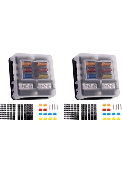 2set 6 Yollu LED Göstergeli Su Geçirmez Sigorta Bloğu 12 Devreler Dc 12/24V Araba Teknesi Için Negatif Deniz Sigortası Kutusu Rv Kamyonu (Yurt Dışından) modelleri