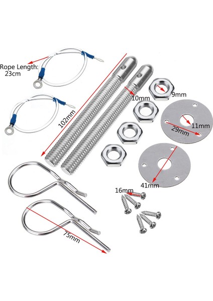 Evrensel Mount Bonnet Hood Pin Kilit Mandal Kiti Yarış Spor Araba Alaşım Gümüş (Yurt Dışından) modelleri