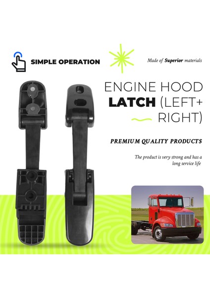 2set Ağır Hizmet Hood Mandal Montajı 25169065 371529132 Peterbilt Için 325 335 337 340 348 384 386 (Yurt Dışından) fırsatları