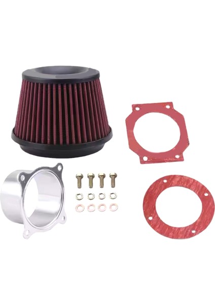 Evrensel Araba Aracı Emme Hava Filtresi 3inch 76MM Yüksek Akışlı Soğuk Hava Emme Filtresi Temizleyici Yarış Araç Hava Filtresi (Yurt Dışından)