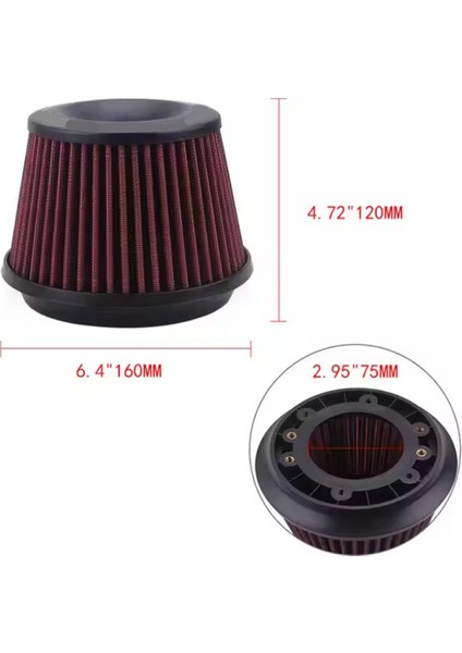 Evrensel Araba Aracı Emme Hava Filtresi 3inch 76MM Yüksek Akışlı Soğuk Hava Emme Filtresi Temizleyici Yarış Araç Hava Filtresi (Yurt Dışından) indirimleri