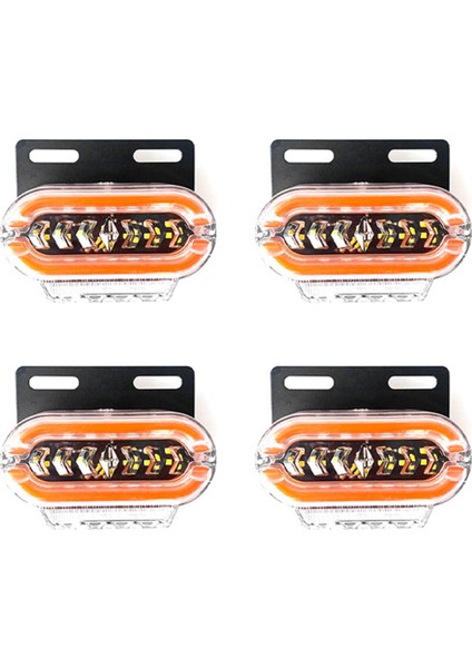 4pcs 24V LED Yan Işaretçi Işıkları Sinyal Gösterge Lambası Uyarı Kuyruk Işığı 3 Mod Sinyal Kamyon Römork Kemer (Yurt Dışından)
