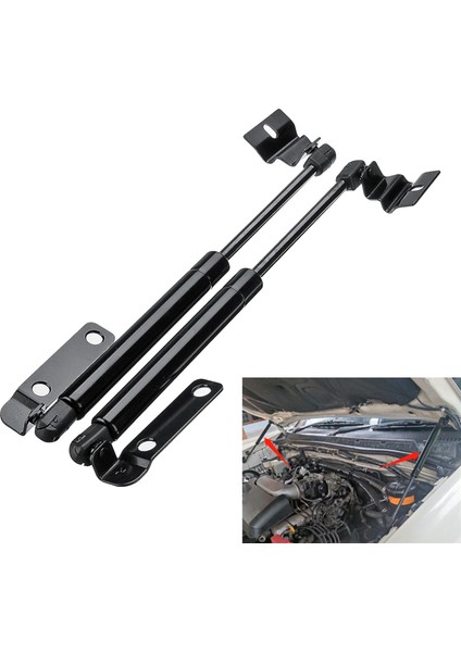 Ön Motor Kapağı Kaput Kaput Şok Asansör Çubukları Destek Çubuk Arm Gaz Hidrolik Toyota Hilux Vigo Sr5 05-12 Siyah (Yurt Dışından) fırsatları