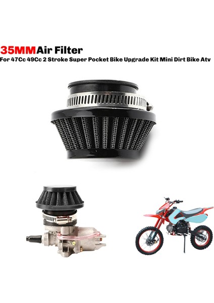Motosiklet Universal 35MM Hava Filtresi 47/49CC Cep Bisiklet Mini Kir Bisiklet Karbüratör Arayüzü Hava Filtresi Siyah (Yurt Dışından) indirimleri