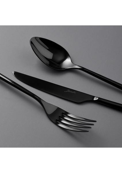 1001 Titanyum Siyah 12 Kişilik 84 Parça Çatal Kaşık Bıçak Takımı fiyatları
