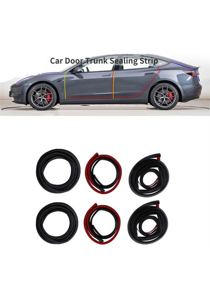 6pcs Kauçuk Oto Kapı Conta Şeritleri Kit Tesla Model S Tüm Araç Sızdırmazlık Trim Bant Için Ses Geçirmez Gürültü Azaltma (Yurt Dışından) modelleri