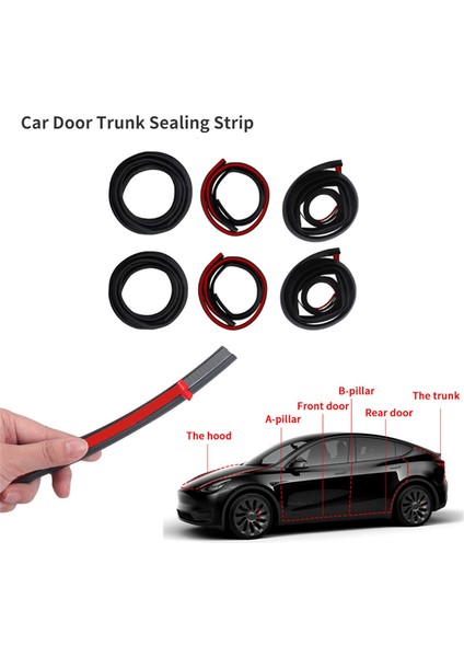 6pcs Kauçuk Oto Kapı Conta Şeritleri Kit Tesla Model S Tüm Araç Sızdırmazlık Trim Bant Için Ses Geçirmez Gürültü Azaltma (Yurt Dışından) indirimleri